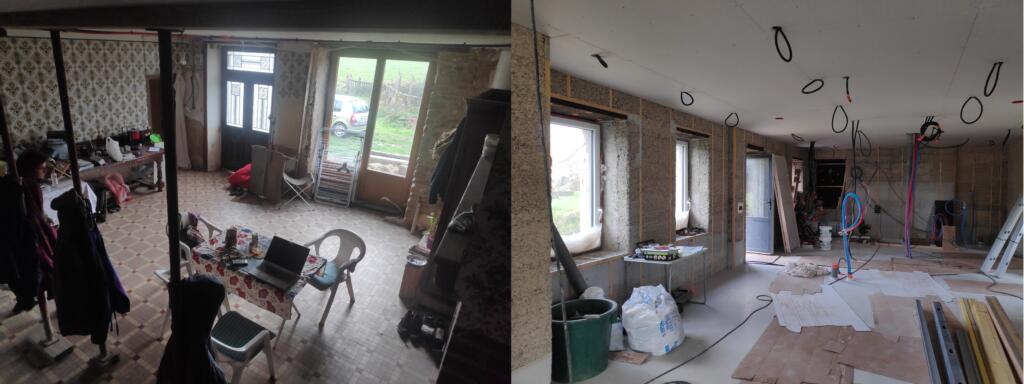 Interior shots of a home in La Manche department of Normandy, France, where Les 7 Vents are carrying out renovation work. Image credit: Les 7 Vents.